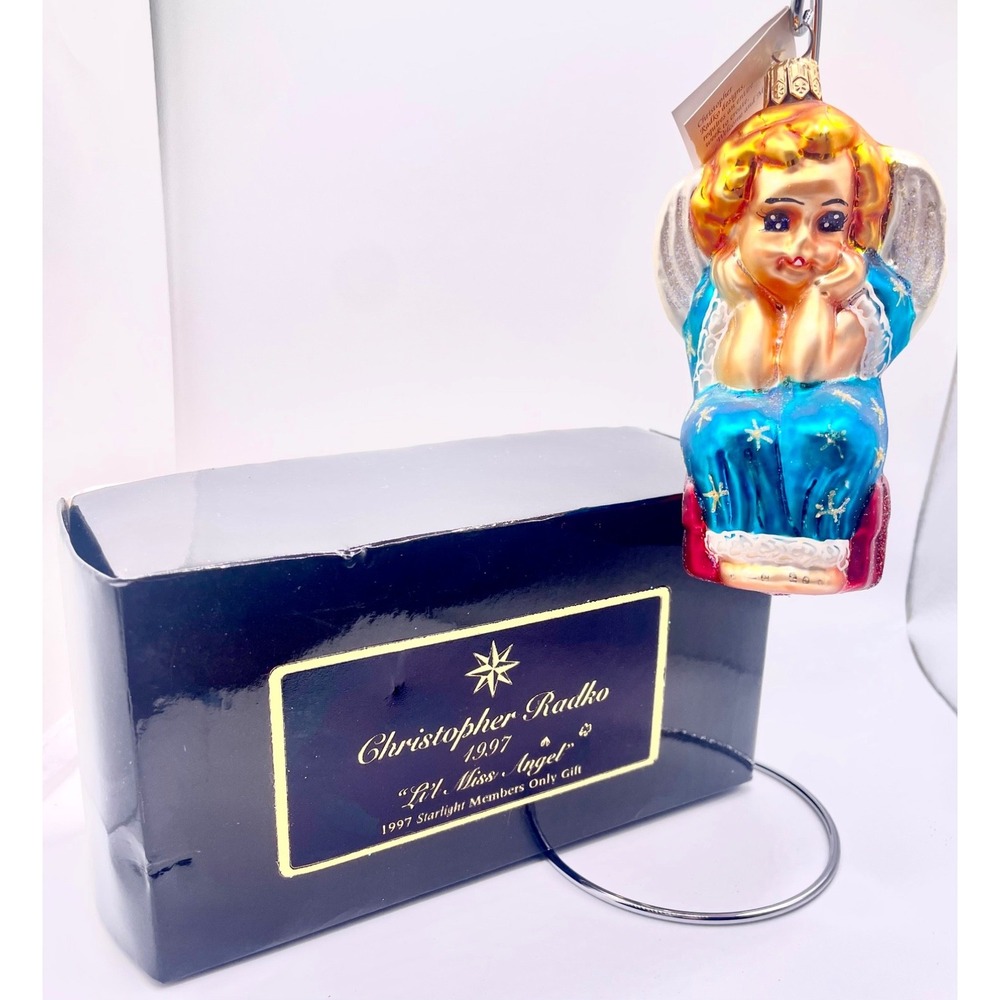 Christopher Radko Lil Miss Angel L'il Glass Ornament 1997 Starlight Member Gift